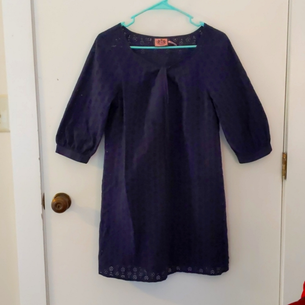 Juicy Couture lace navy beach cover up